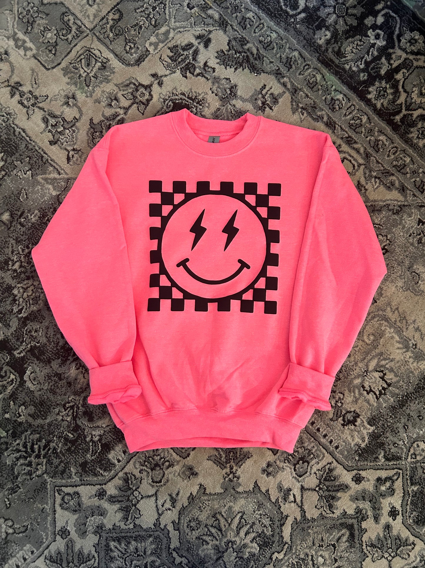 Youth Retro Smiley Face Sweatshirt