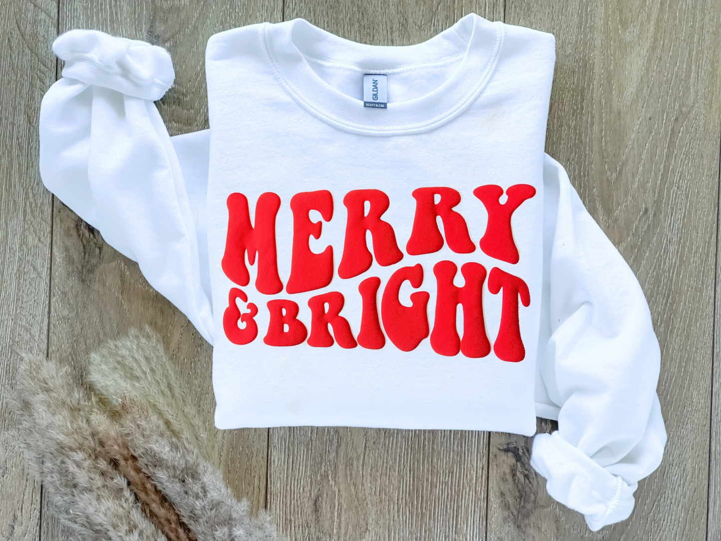 Merry & Bright Puff Vinyl Sweatshirt