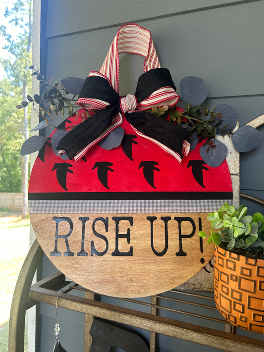 Falcons Rise Up Door Hanger